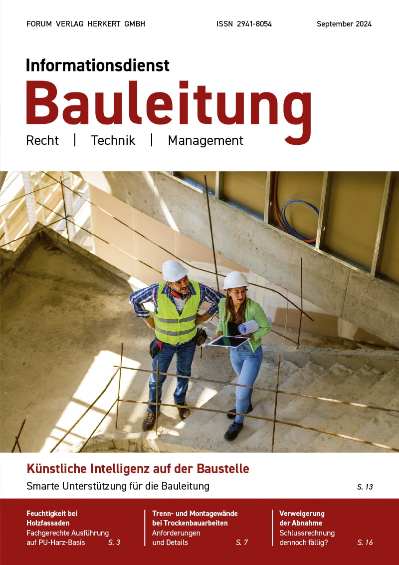 Ausgabe September 2024 Künstliche Intelligenz auf der Baustelle